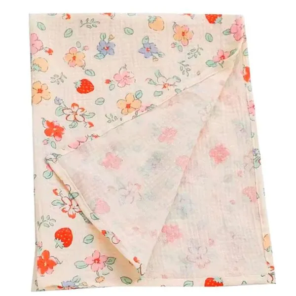 Fralda De Pano Kangobaby Morango E Flores 70x70cm (MP)