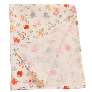 Fralda De Pano Kangobaby Morango E Flores 70x70cm (MP)