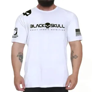 Camiseta Dry Fit Masculina Manga Curta Camiseta Black Skull Dry-Fit Branca – Tam M/M
