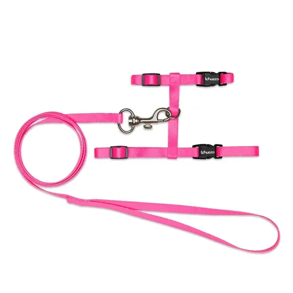 Peitoral H com Guia para Gatos Tchucoo Rosa Único