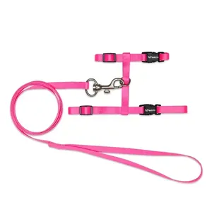 Peitoral H com Guia para Gatos Tchucoo Rosa Único