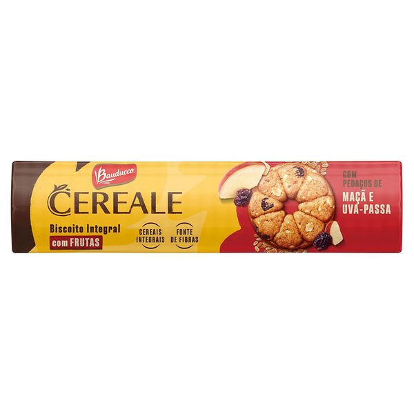 Biscoito Integral com Pedaços de Uva-Passa e Maçã Cereale Bauducco 141g