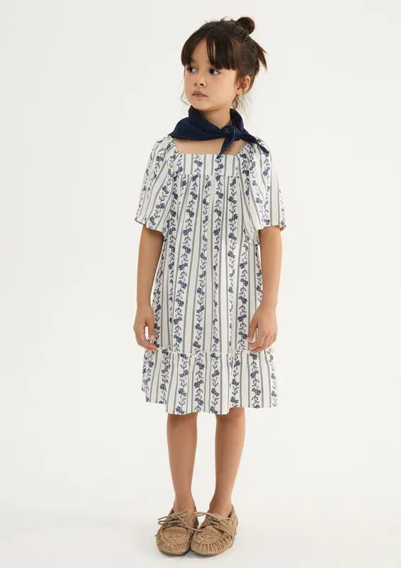 Vestido Infantil Com Mangas Bufantes - Creme 016