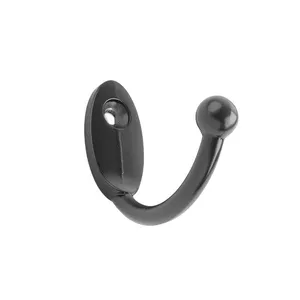 Cabide Médio Zamac 2 Peças Criativa Cabide Médio Zamac Preto Fosco 02 Peças