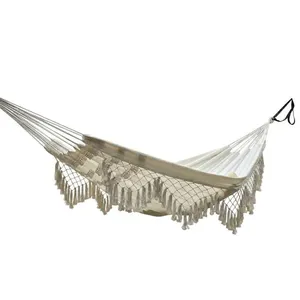 Rede de Dormir e Descanso Baumon Rio Solimões 200x150cm Algodão Bege OP18