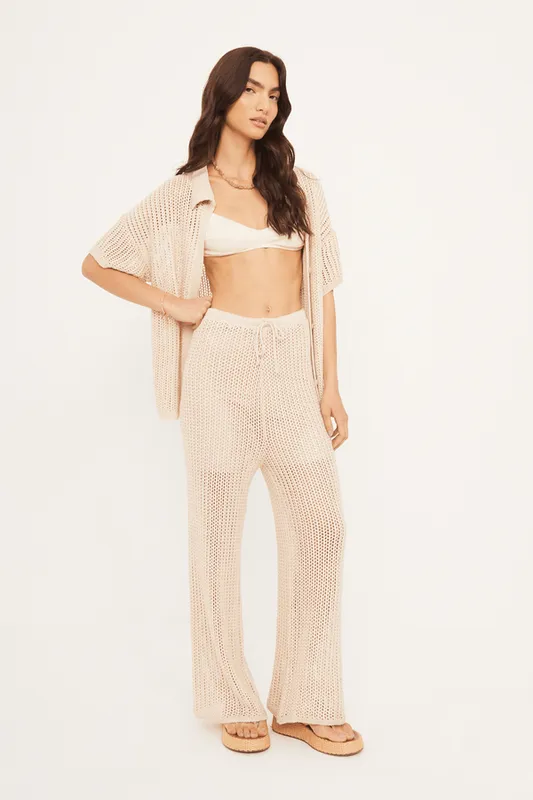 calça tricot antonia AREIA M