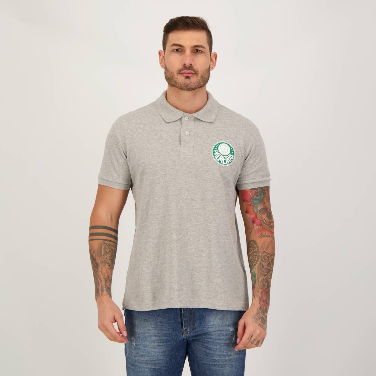 Polo Palmeiras Basic Cinza