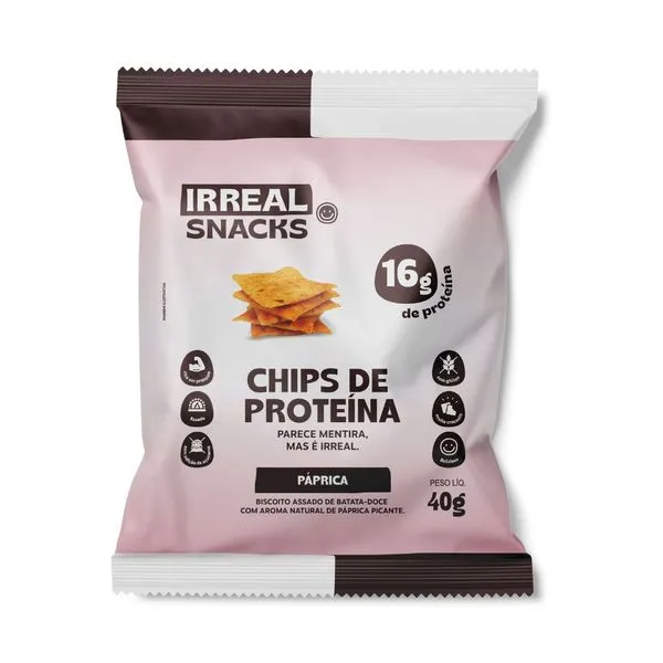 Biscoito Assado de Batata-Doce Irreal Snacks Sabor Páprica 40g