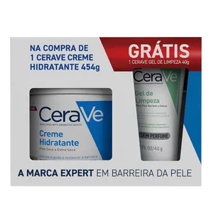 Kit Creme Hidratante Cerave 454g + Gel De Limpeza Facial Sem Perfume 40g