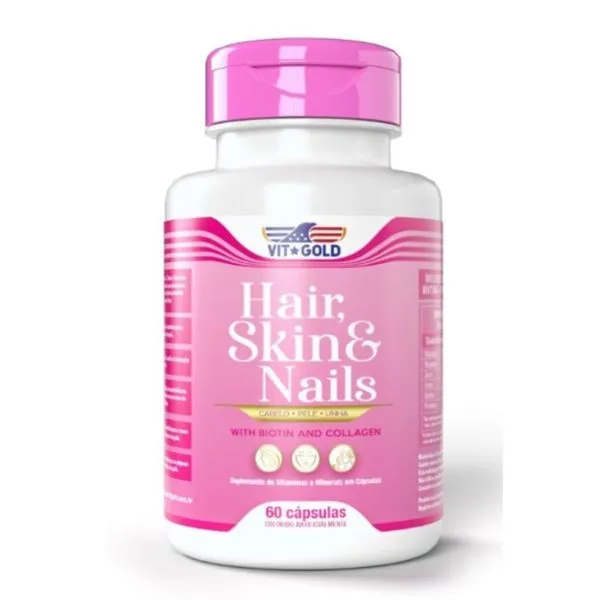 Suplemento de Vitaminas Vitgold Hair, Skin & Nails 60 Cápsulas