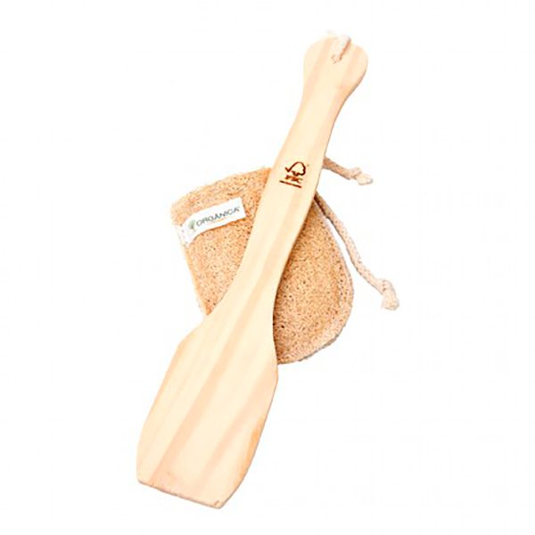 Escova Lava Costas Orgânica Madeira com Bucha Vegetal 1 Unidade