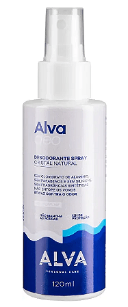 Desodorante Spray Alva Cristal Natural Sem Perfume 120ml
