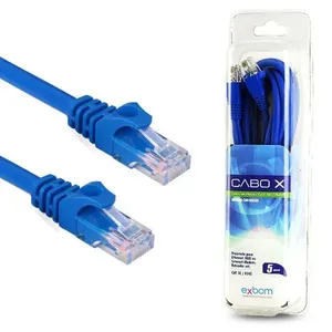 Cabo de Rede RJ45 CAT5E Azul 15m Blister Exbom