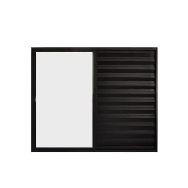 Veneziana 3 Folhas De Correr S/grade 1.00 X 1.20 Alumínio Preto Linha Modular - Hale