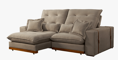 SOFA 2.90 TORONTO MOLAS ENSACADAS TEC: 4052 VELUDO AVELA PILOW 28CM = D VITRINE