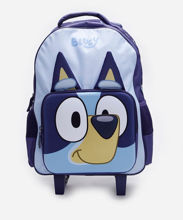 mochila infantil de rodinha bluey azul UNICO