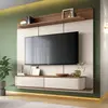 Painel para TV até 70'' Suspenso 180cm HB Móveis Galax | Off White/Castanho