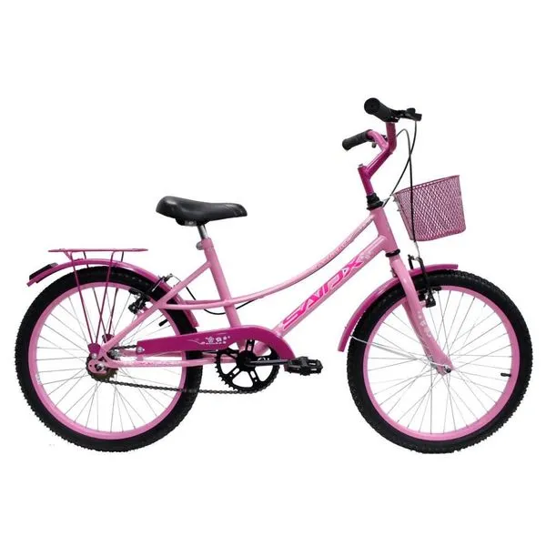 Bicicleta Aro 20 Bike Infantil Feminina Retrô Saidx Belinha Rosa C-aces Pink
