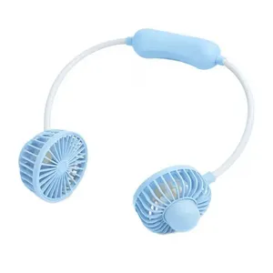 Ventilador de Pescoço Azul Portátil Recarregável Flexível com Cabo USB Ventilador de Pescoço Azul Portátil Recarregável Flexível USB