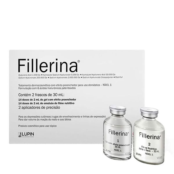 Kit Tratamento Facial Fillerina Nivel 1 Gel com Efeito Preenchedor 30ml + Filme Nutritivo 30ml