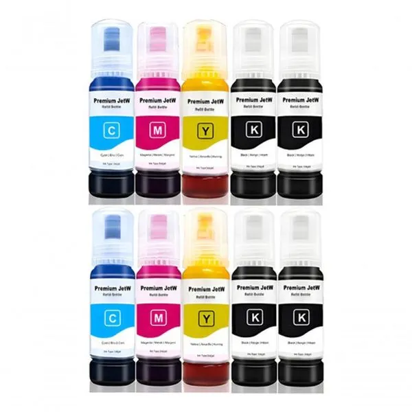 Refil de Tinta Compatível GT53 GT52 para Impressoras HP com Kit 10 Frascos 70ML Preto Kora Refil de Tinta Compatível GT53 GT52 para Impressoras HP Kit 10 Frascos 70ML Preto Kora