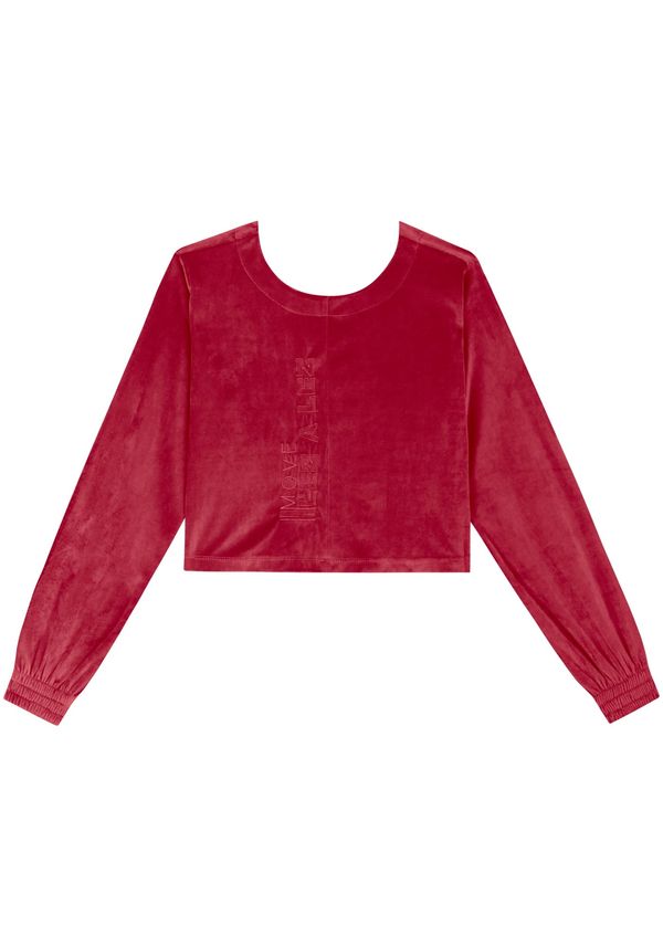 Blusão Cropped De Mangas Longas Em Malha Plush Move VERMELHO QUIRIBATI PP