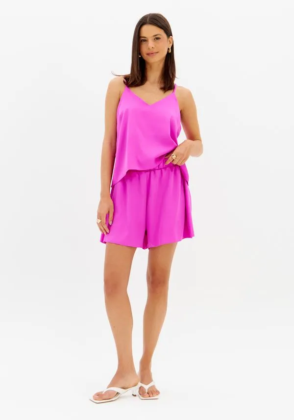 Short Cintura Alta Com Amarração Roxo M