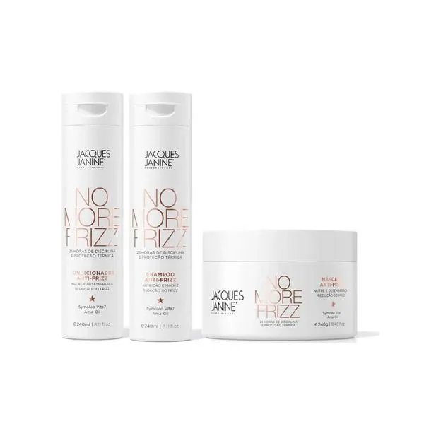 Kit Shampoo + Condicionador + Máscara Jacques Janine No More Frizz