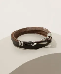 Pulseira Masculina Gancho Marrom Único