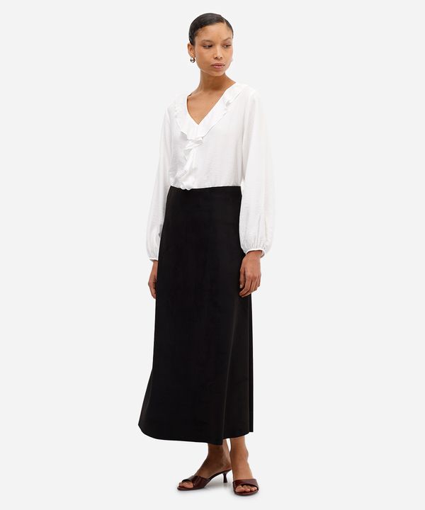 saia feminina midi suede preta 36