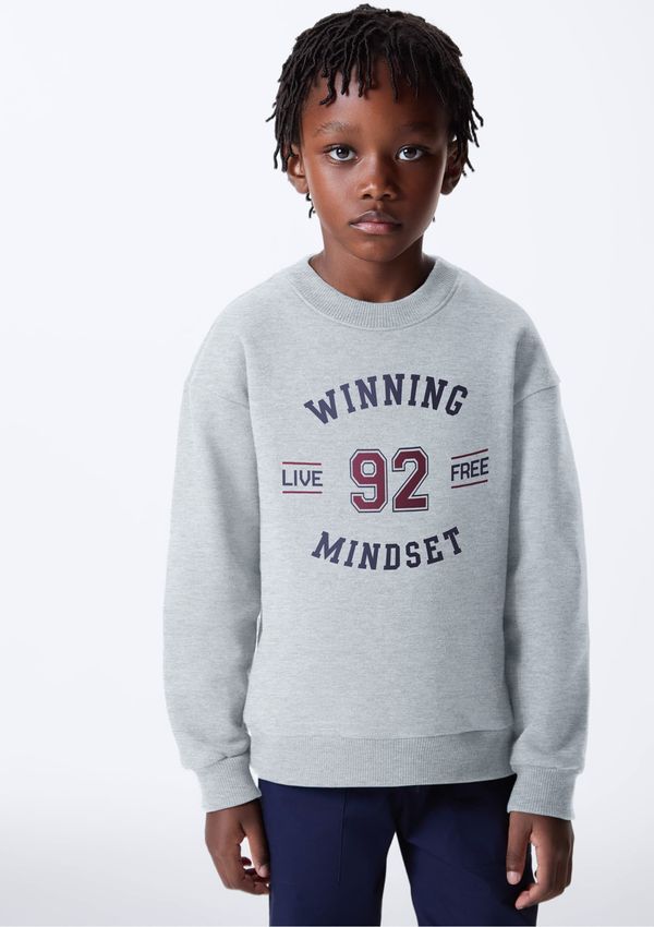 Blusão Infantil Menino Em Moletom Estampado - Cinza 010