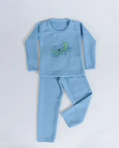 Pijama Bebê Gola Careca Estampa Bichinhos Azul Claro 1