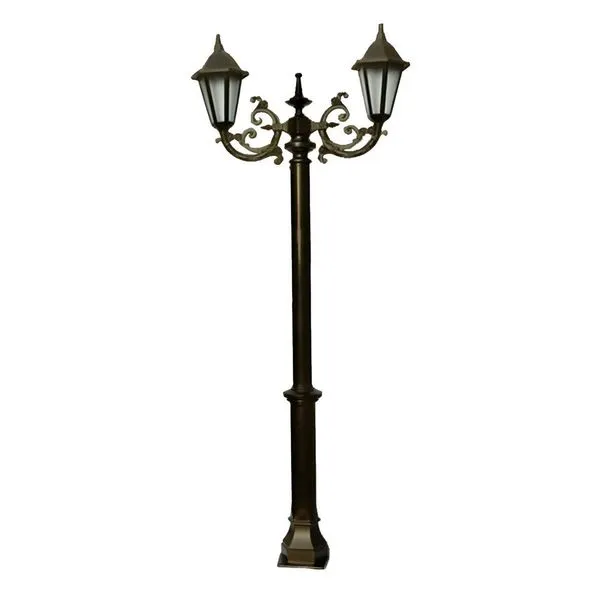 Poste Colonial de Jardim Porto Alegre PT308NSG Alumínio Fundido 226cm Preto Luminárias N. Sra. da Guia Poste Colonial de Jardim PT308NSG Alumínio Fundido 226cm Preto Luminárias N. Sra. da Guia