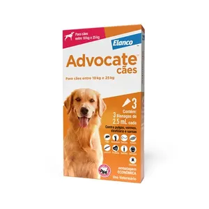 Antipulgas Advocate Cães 10 a 25kg 3 pipetas