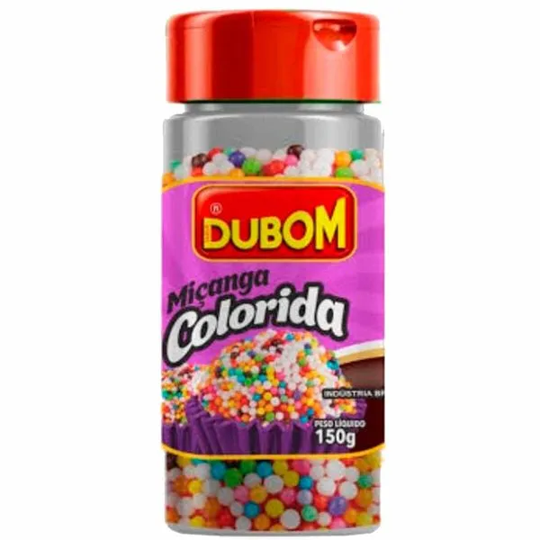 Confeito Miçanga Dubom Colorida Pote 150g