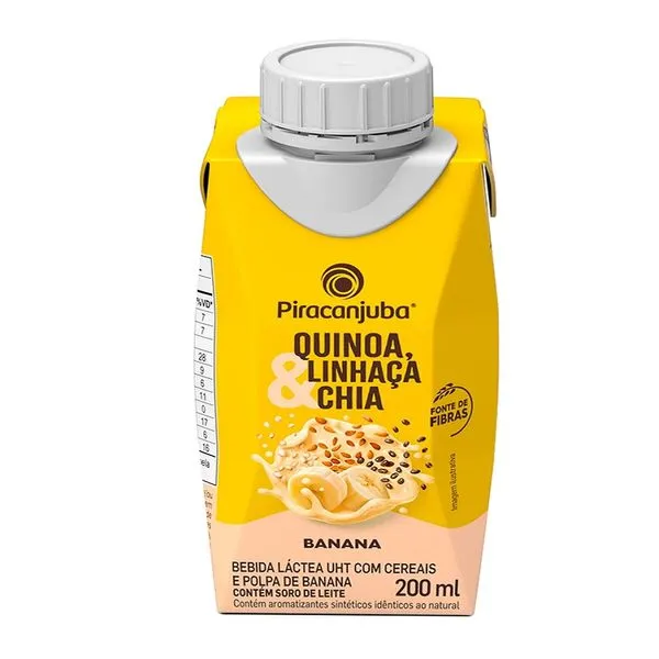 Bebida Láctea Piracanjuba Semidesnatado Banana com Quinoa Linhaça e Chia 200ml