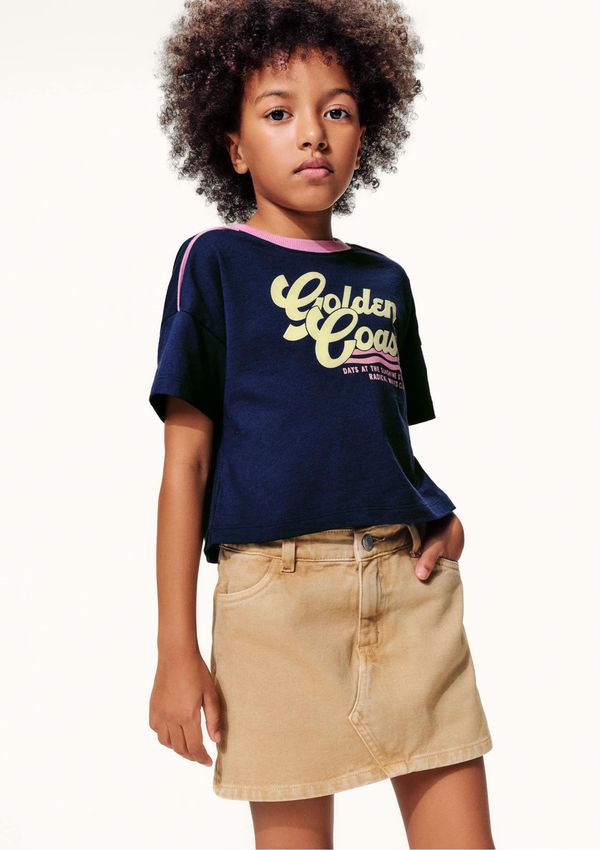 Shorts Saia Infantil Em Sarja Estonada - Bege 014