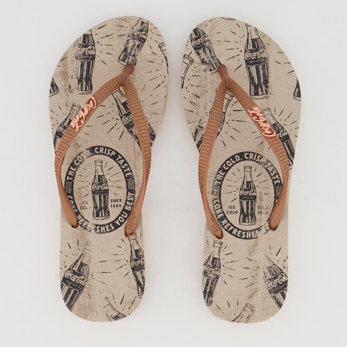 Chinelo Coca Cola Refresh Feminino Bege