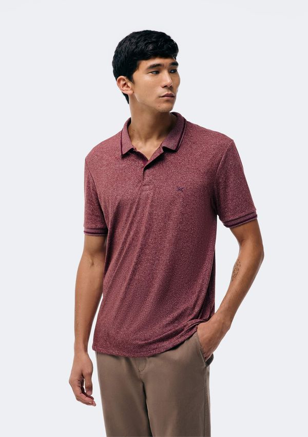 Camisa Polo Básica Masculina Em Malha Texturizada - Vinho M