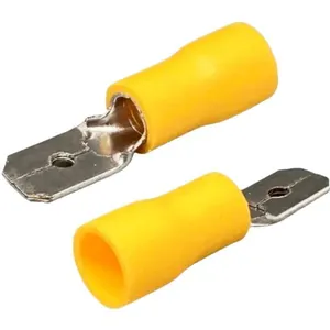 Terminal Macho isolado 24A 6,3mm para fio de 4 a 6mm com 20 unidades amarelo A.Santos