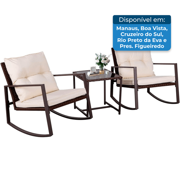 Conjunto Pátio Suncrown 3 Peças Almofadas A-BI