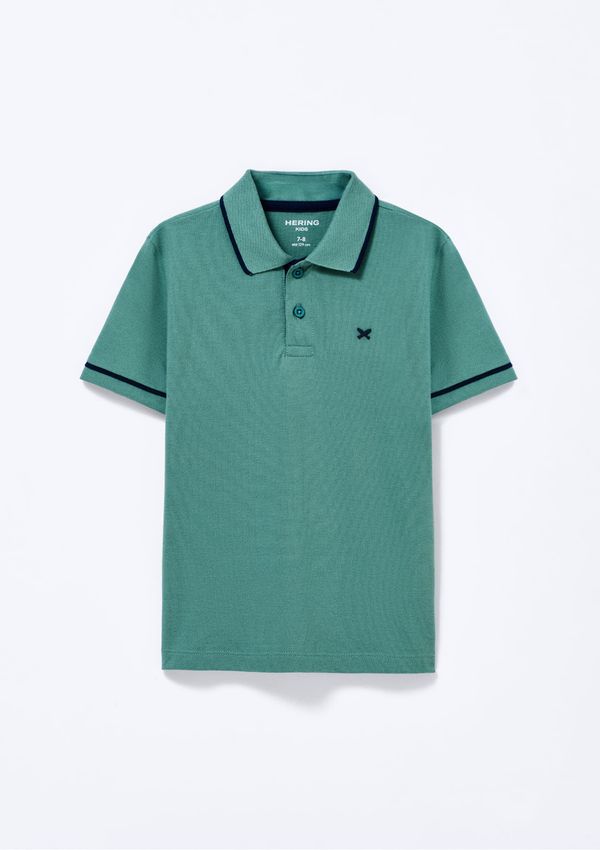 Camisa Polo Básica Menino De Algodão Com Bordado - Verde 010