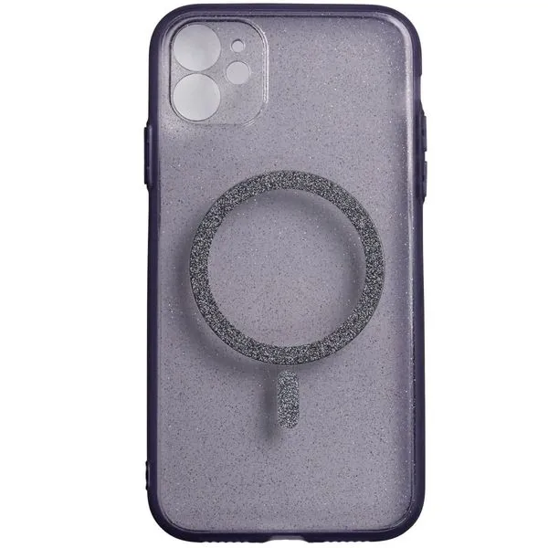 Capinha de Celular IPhone 11 Lilás Transparente com Glitter (MP)