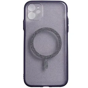Capinha de Celular IPhone 11 Lilás Transparente com Glitter (MP)