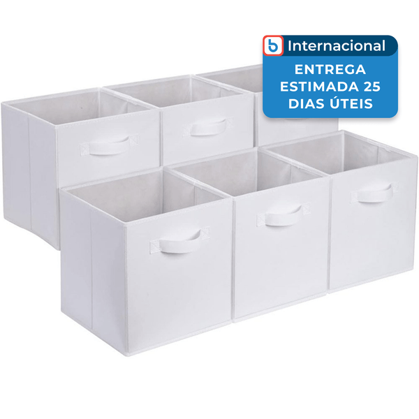 Organizador de Roupas em Cubo Amazon Basics 6 Peças Branco A-MBI