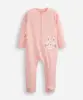 macacão de algodão infantil coelhinha - rosa claro 3-6