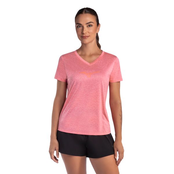 Camiseta de Corrida Feminina Mizuno Big Logo P Rosa