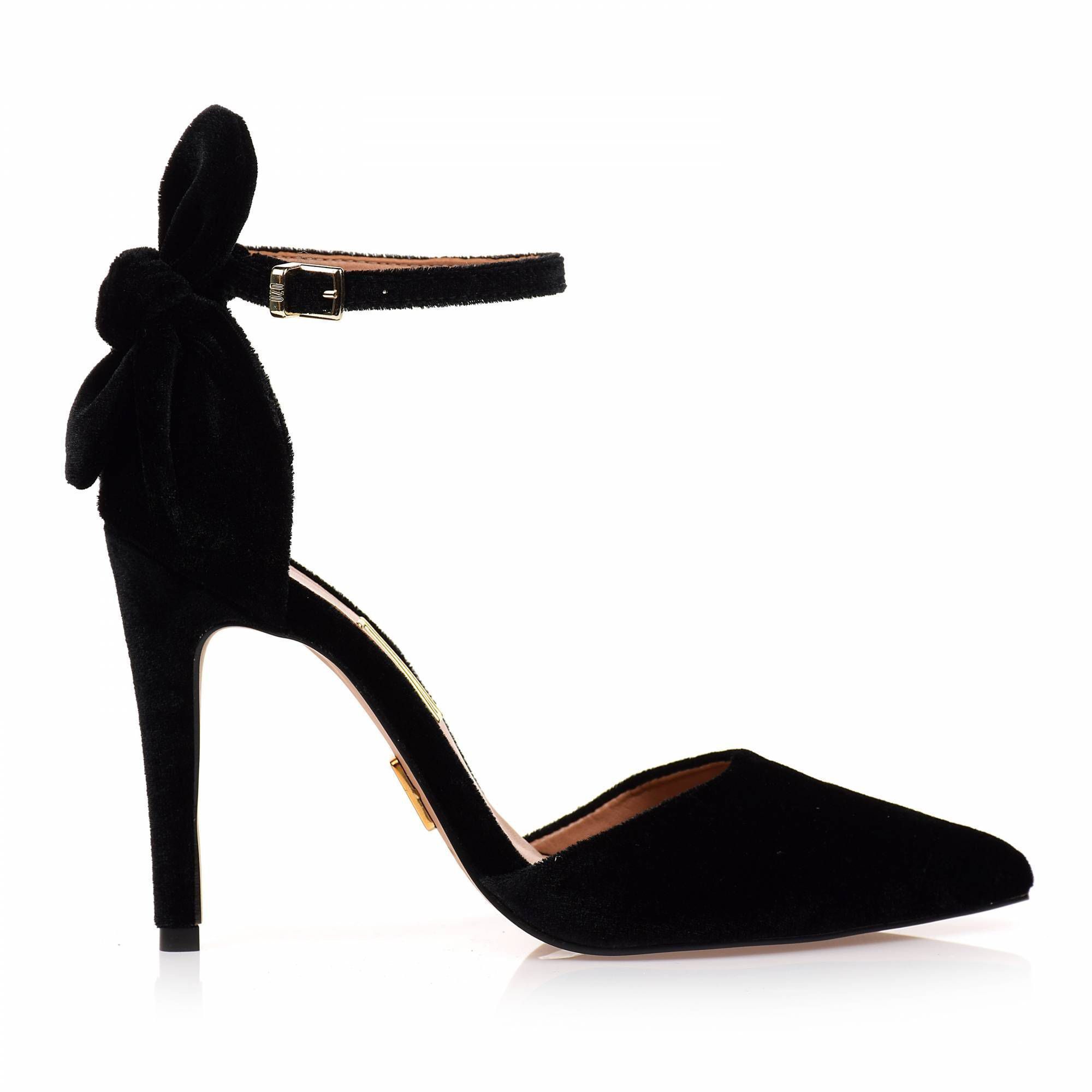 Scarpin Salto Alto Veludo Preto