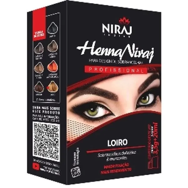 Henna Para Sobrancelha Niraj Loiro 1 Unidade