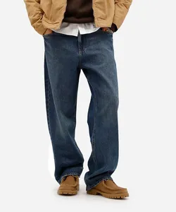 calça baggy masculina jeans dirty azul 48